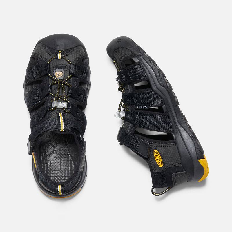 Keen Newport Neo H2 Sandalen Kinder DE-35169 Black/Keen Yellow - Keen Kinderschuhe Schwarz